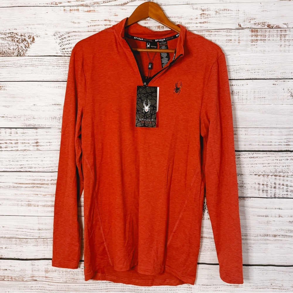 Spyder Active Red Men’s Quarter Zip Athletic Jacket